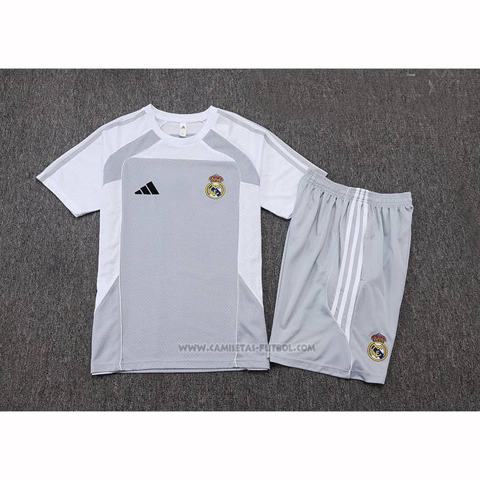 Chandal del Real Madrid Manga Corta 2025-2026 Gris - Pantalon Corto